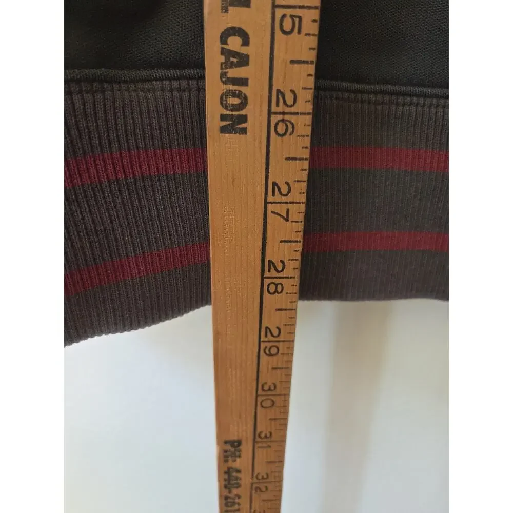 The North Face Full Zip Track Athletic Jacket Gray Maroon Stripe Men’s Large